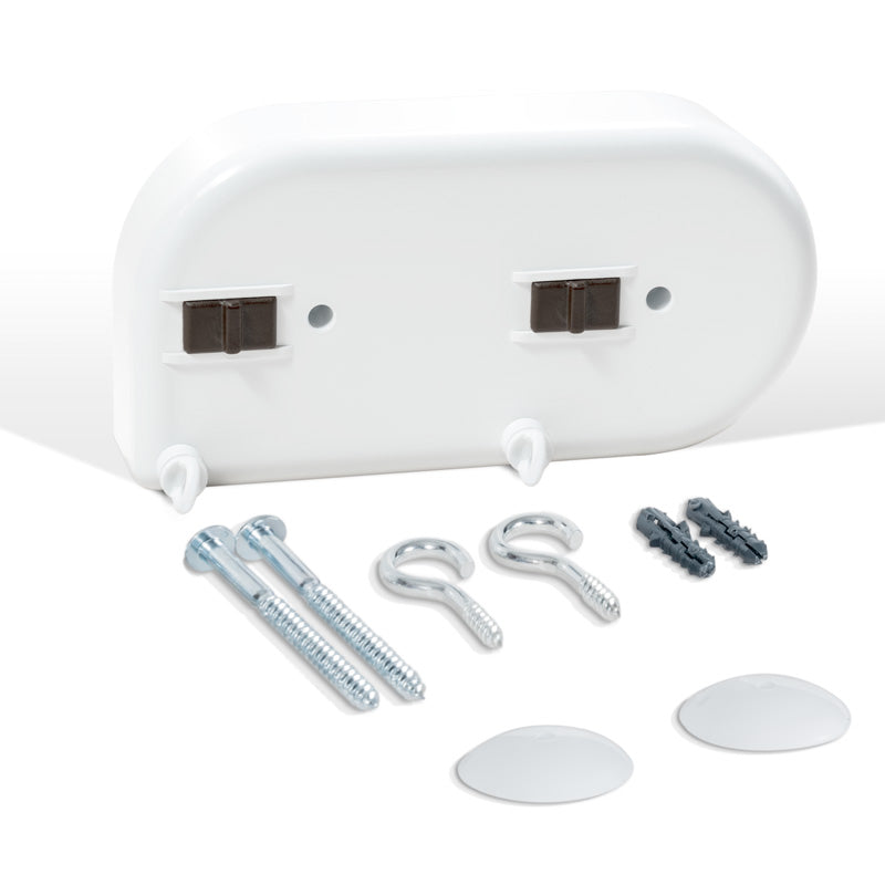 Kit de instalación del tendedero Tensoline: base retráctil, tornillos, armellas y taquetes