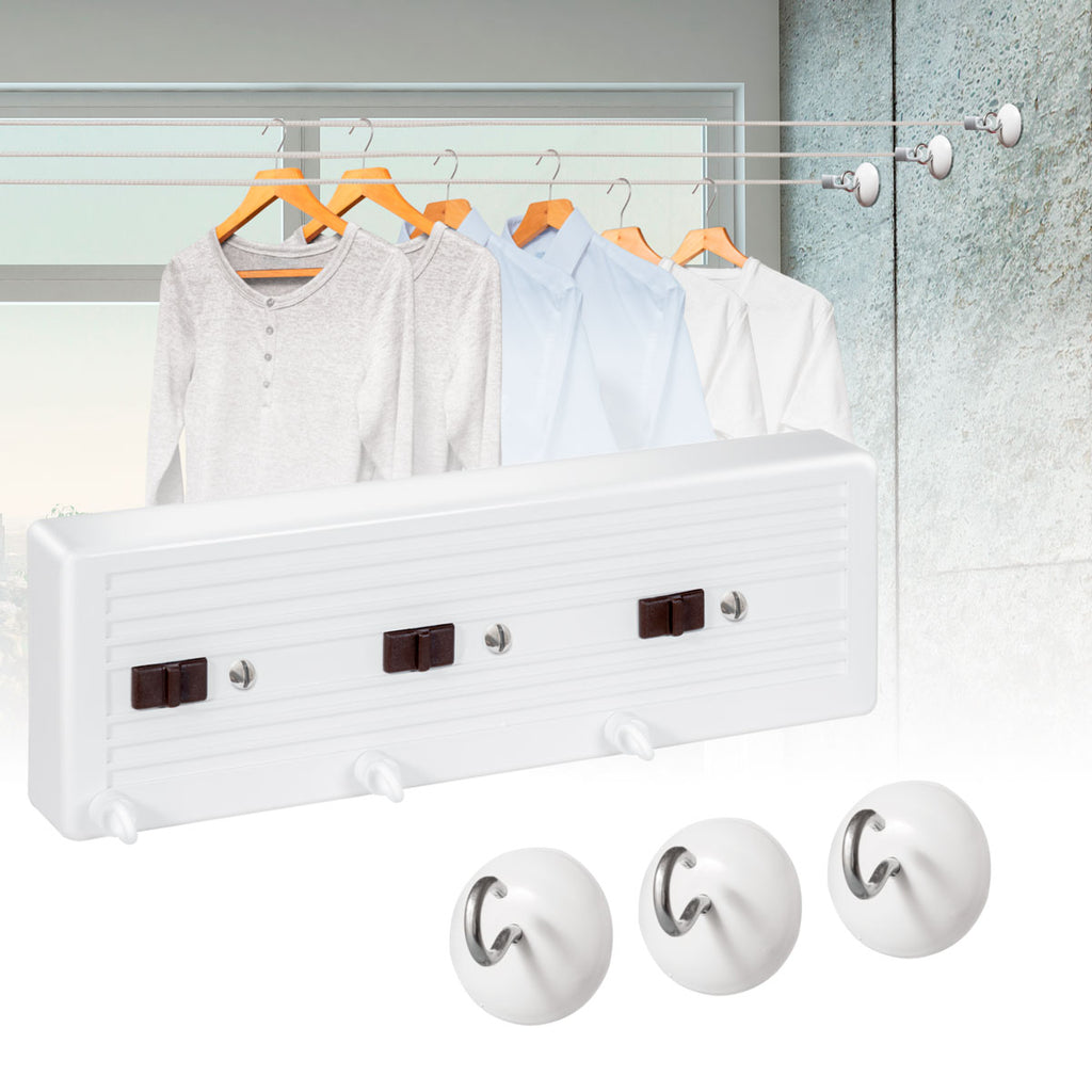 Tendedero retráctil de 3 lineas